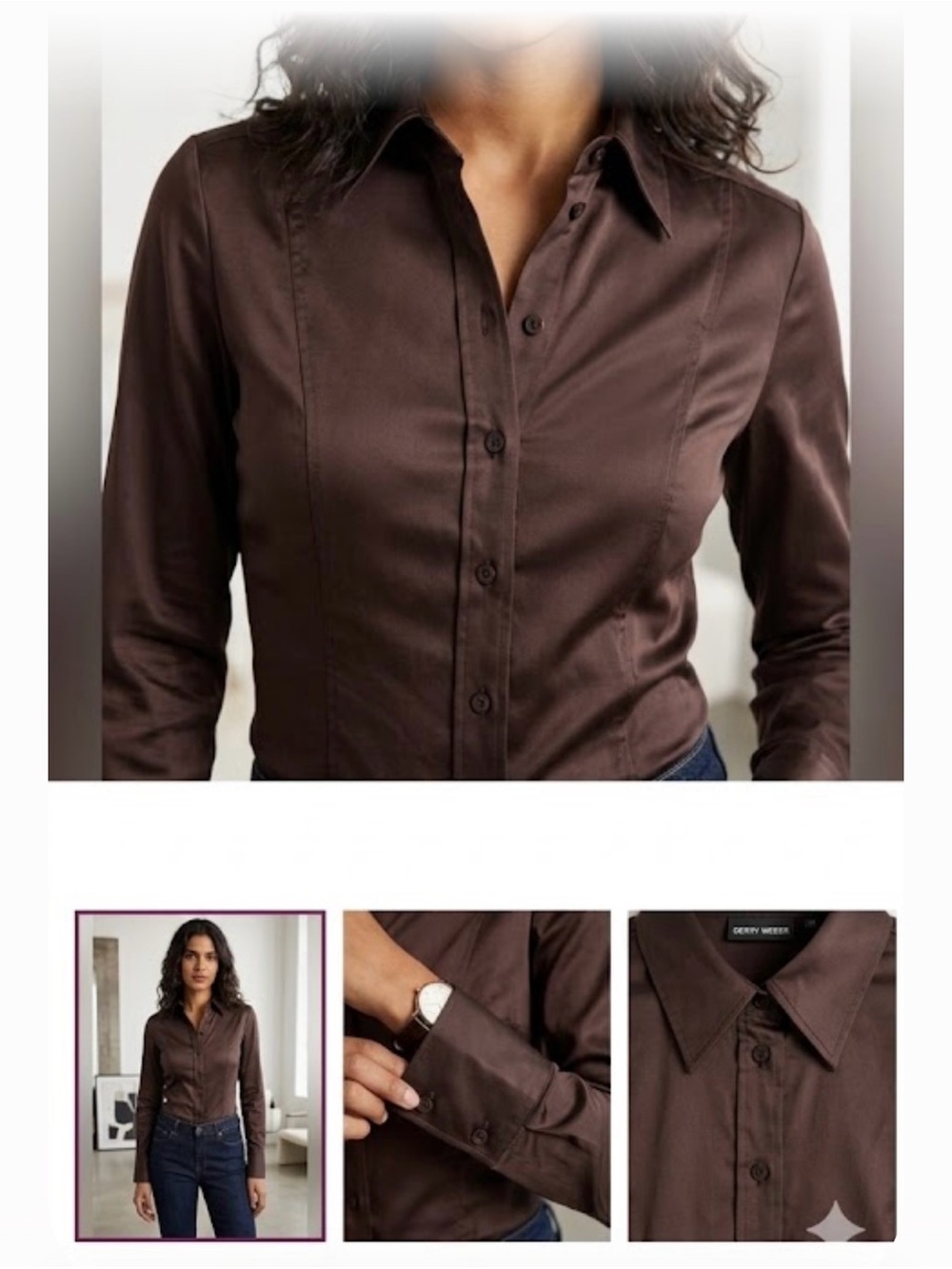 Gerry Weber woMen's Dark Brown Dress Shirt